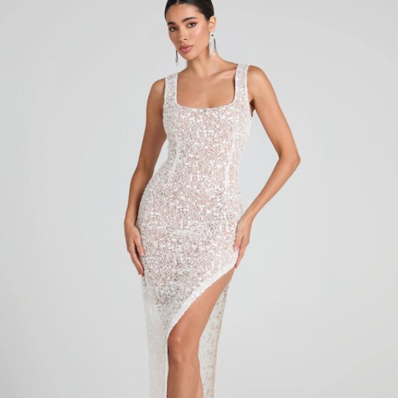 NADINE MERABI Louisa White Dress SIZE SMALL PETITE - Picture 1 of 3